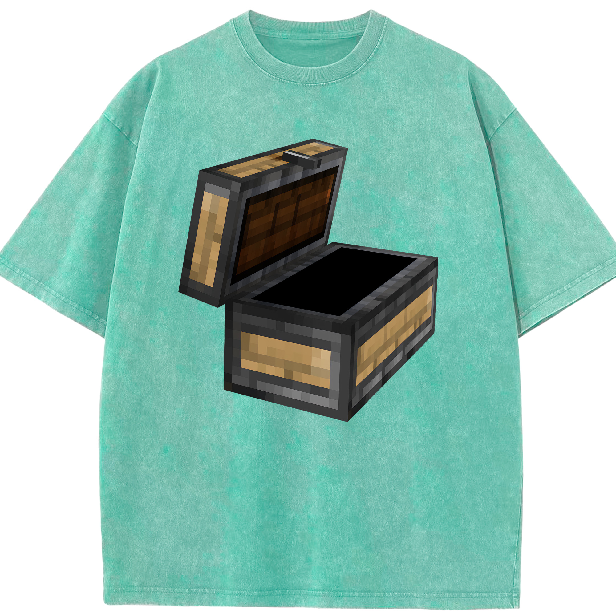 （画像用） マインクラフト ブロックの世界 Minecraft MC Block world 綿100% ヴィンテージ風 半袖Tシャツ（フロントプリント）